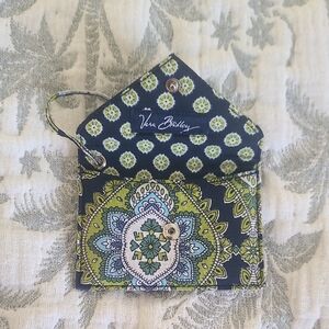 Vera Bradley Navy and Lime Patterned Wallet